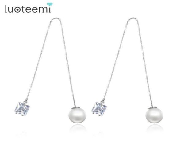 dangle chandelier luoteemi brand trendy drop earrings double side shining cz with simulated pearl jewelry ear wire long chain br3502480, Silver
dangle chandelier luoteemi brand trendy drop earrings double side shining cz with simulated pearl jewelry ear wire long chain br3502480, Silver