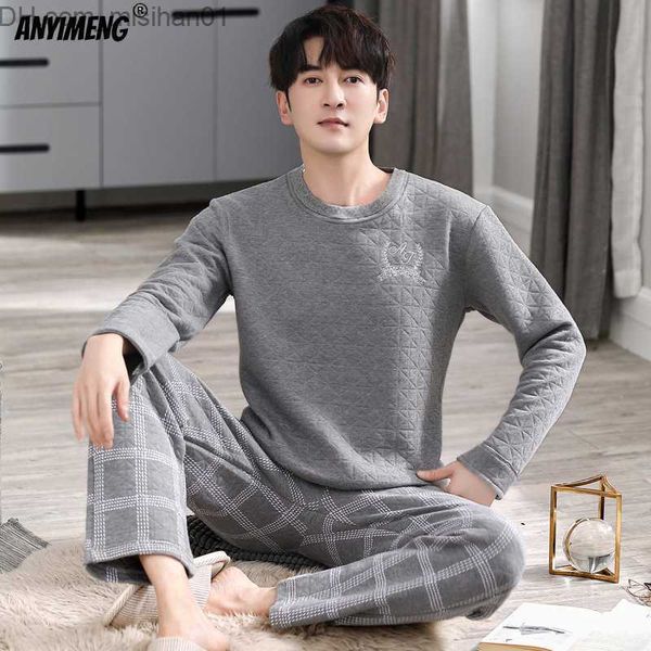 men's sleepwear men's winter three-layer pure cotton pajamas set gray thick pajamas plain pajamas men's pajamas round neck pa, Black;brown
men's sleepwear men's winter three-layer pure cotton pajamas set gray thick pajamas plain pajamas men's pajamas round neck pa, Black;brown