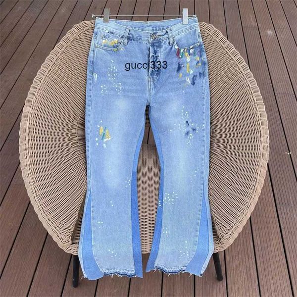 high amirly men's jeans designer fashion street pants cool stylish leisure ripped brand straight paint graffiti wash bell trend bnpu, Blue
high amirly men's jeans designer fashion street pants cool stylish leisure ripped brand straight paint graffiti wash bell trend bnpu, Blue