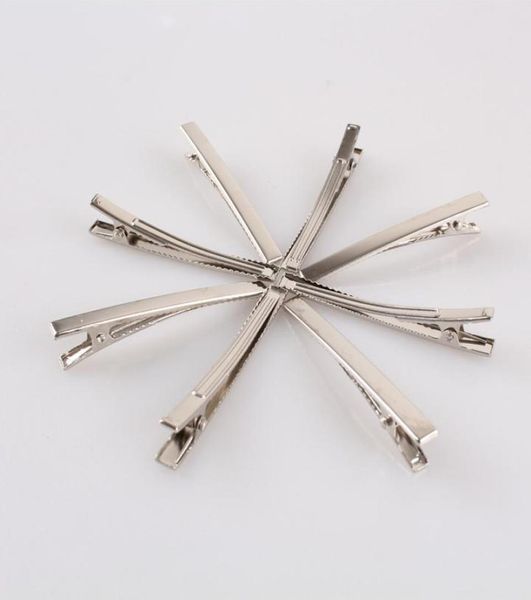 200pcslot 47mm single prong metal alligator hair clips hairpins korker bow for women girl party fascinator hat hair accessories f5919707, Golden;silver