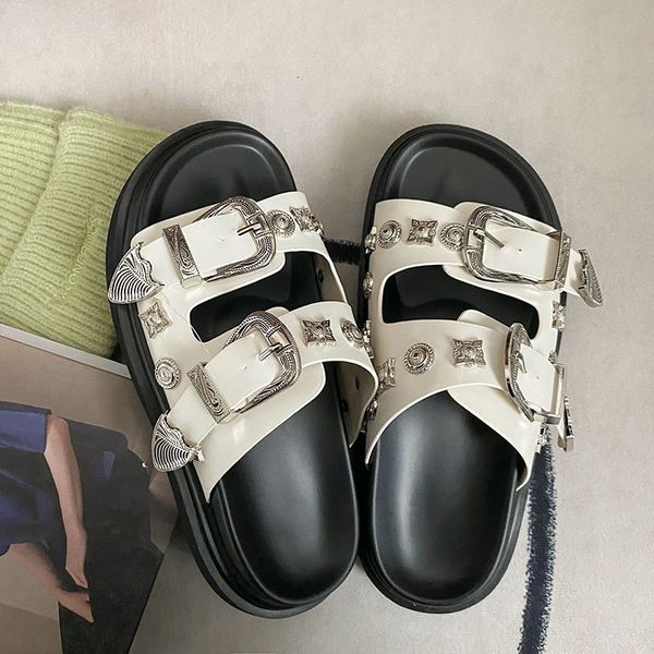 slippers summer women shoes punk metal rivet charms black pu mules slip on outdoor platform slippers casual shoes for female sandals 230720
slippers summer women shoes punk metal rivet charms black pu mules slip on outdoor platform slippers casual shoes for female sandals 230720