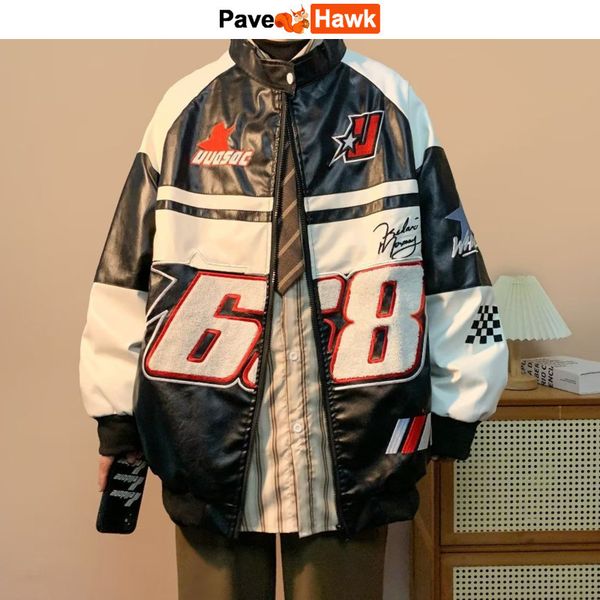 men's jackets leather jacket bomber men women pu y2k vintage varsity jackets racing hip hop oversize spliced baseball outwear autumn st, Black;brown
men's jackets leather jacket bomber men women pu y2k vintage varsity jackets racing hip hop oversize spliced baseball outwear autumn st, Black;brown