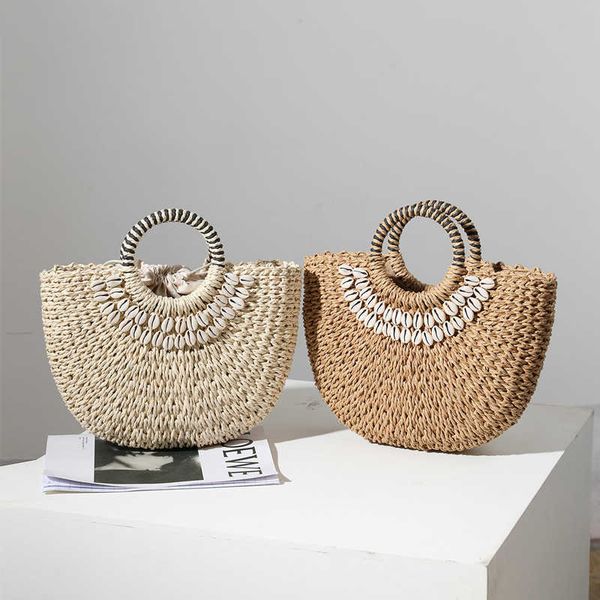 shell decor straw handbag handle totes type straw bag hand-held semi-circular shell hand-made straw bag woven bag women's beach bag
shell decor straw handbag handle totes type straw bag hand-held semi-circular shell hand-made straw bag woven bag women's beach bag