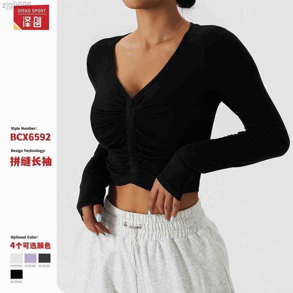 2023 designer skinny long sleeve yoga jacket blouse outdoor sports t-shirt spring thin running fitness suit women's top, White
2023 designer skinny long sleeve yoga jacket blouse outdoor sports t-shirt spring thin running fitness suit women's top, White