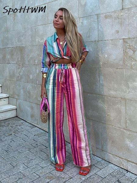 womens two piece pants stripped single breasted short shirt two sets colorful elastic waist wide leg pants suit women chic casual beach holi, White
womens two piece pants stripped single breasted short shirt two sets colorful elastic waist wide leg pants suit women chic casual beach holi, White