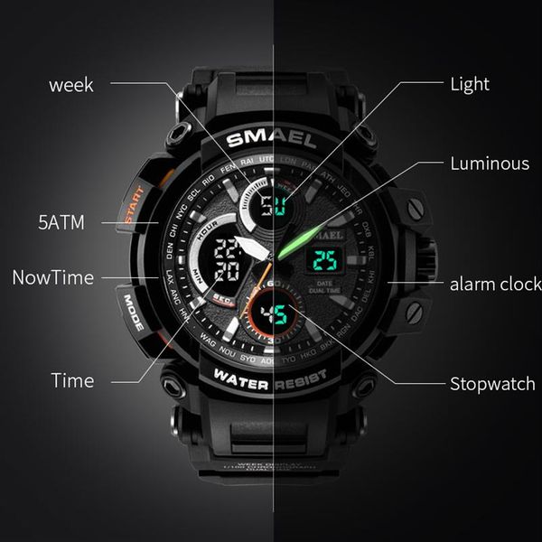 smael sport watch for men new dual time display male clock waterproof shock resistant wristwatch digital 1708271o, Slivery;brown
smael sport watch for men new dual time display male clock waterproof shock resistant wristwatch digital 1708271o, Slivery;brown
