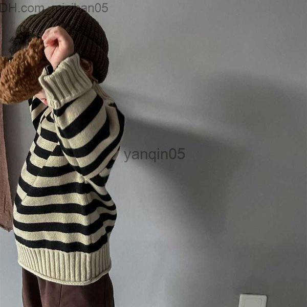 pullover pullover kids striped sweaters fashion rolled collar knitted pullover children loose knitwear outwear hkd230719 z230721, Blue
pullover pullover kids striped sweaters fashion rolled collar knitted pullover children loose knitwear outwear hkd230719 z230721, Blue