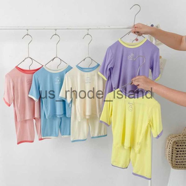 pajamas new summer modal comfortable sweat absorption 1 to 8 years old boys and girls home pajamas set x0721, Blue;red
pajamas new summer modal comfortable sweat absorption 1 to 8 years old boys and girls home pajamas set x0721, Blue;red