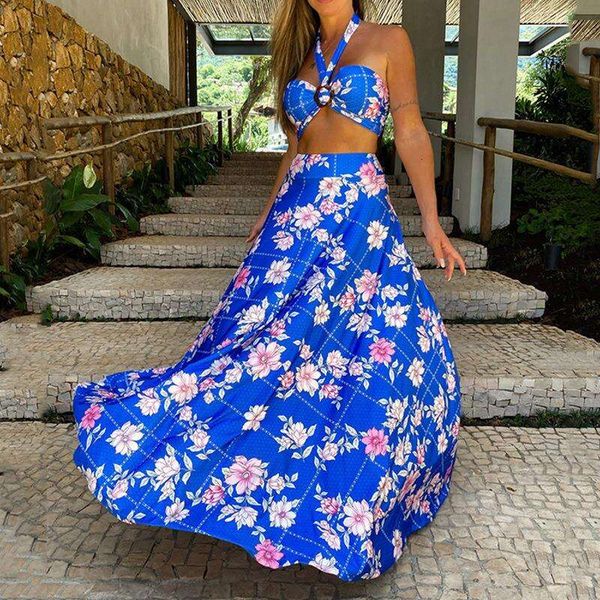 spring and summer womens long dress with straps floral print, Black;gray 
spring and summer womens long dress with straps floral print, Black;gray