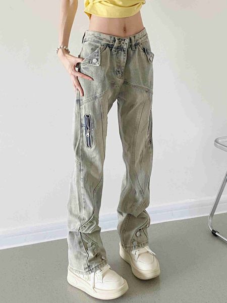 american street yellow mud dyed jeans men's high vibe style straight trousers slim micro horn pants, Blue
american street yellow mud dyed jeans men's high vibe style straight trousers slim micro horn pants, Blue