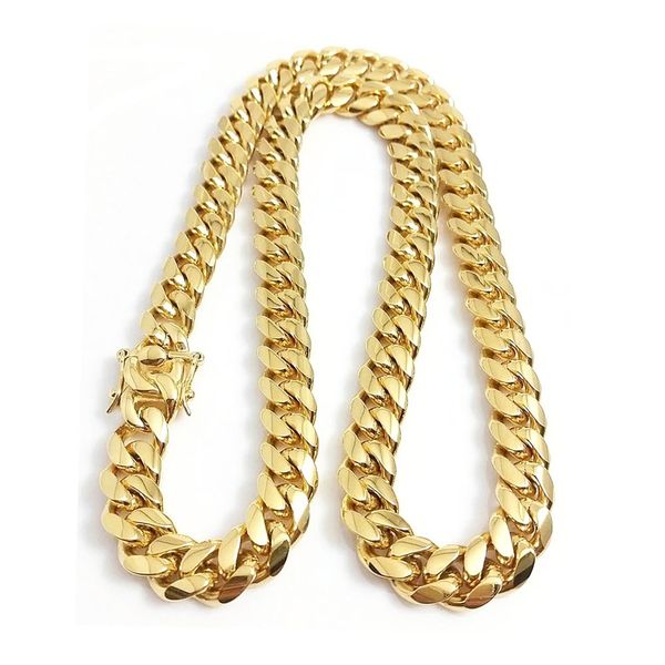15mm 18"-30" stainless steel jewelry 18k gold plated high polished miami cuban link necklace men women curb choker chain double sa, Silver
15mm 18"-30" stainless steel jewelry 18k gold plated high polished miami cuban link necklace men women curb choker chain double sa, Silver