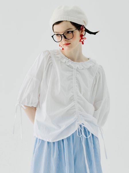 women s blouses shirts imakokoni original 2023 summer cotton doll shirt short sleeve female niche 234118 230720, White
women s blouses shirts imakokoni original 2023 summer cotton doll shirt short sleeve female niche 234118 230720, White