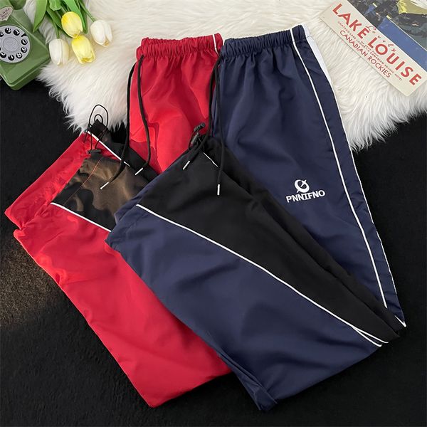 men's pants american retro sports casual pant summer thin straight mopping couple loose wide leg trousers male clothes 230720, Black
men's pants american retro sports casual pant summer thin straight mopping couple loose wide leg trousers male clothes 230720, Black
