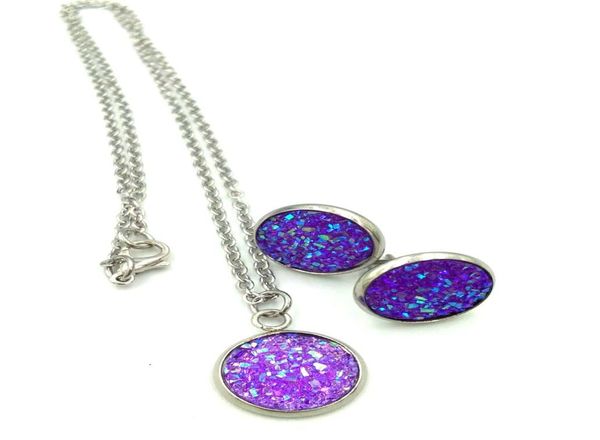 druzy crystal pendant necklace earrings jewelry set glitter pendant stud earrings women039s wedding dinner luxury jewelry2281857, Silver
druzy crystal pendant necklace earrings jewelry set glitter pendant stud earrings women039s wedding dinner luxury jewelry2281857, Silver