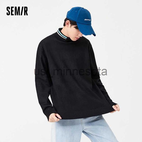 men's sweaters semir knit sweater men basic highneck fashion contrast color 2021 winter new men's inner loose bottoming sweater j2, White;black
men's sweaters semir knit sweater men basic highneck fashion contrast color 2021 winter new men's inner loose bottoming sweater j2, White;black