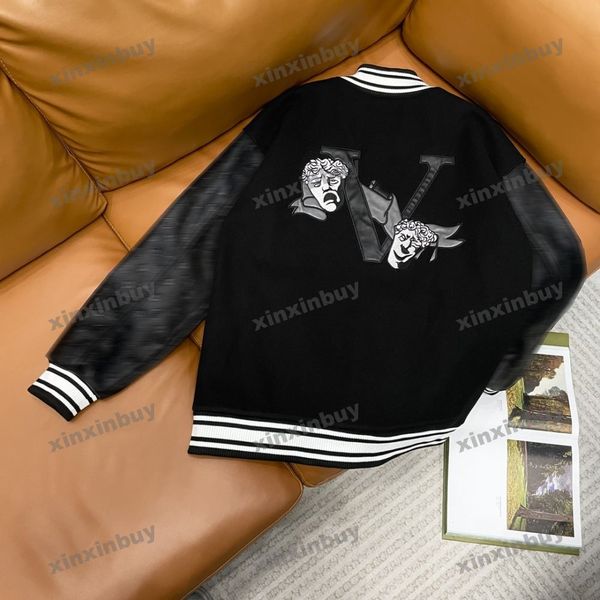 xinxinbuy men designer coat jacket paris towel embroidery emboss letter leather long sleeve women yellow black blue m-2xl, Black;brown
xinxinbuy men designer coat jacket paris towel embroidery emboss letter leather long sleeve women yellow black blue m-2xl, Black;brown