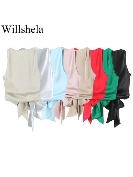 women's tanks camis willshela women fashion with bow solid pleated backless cropped tank vintage oneck sleeveless female chic lady 230, White
women's tanks camis willshela women fashion with bow solid pleated backless cropped tank vintage oneck sleeveless female chic lady 230, White