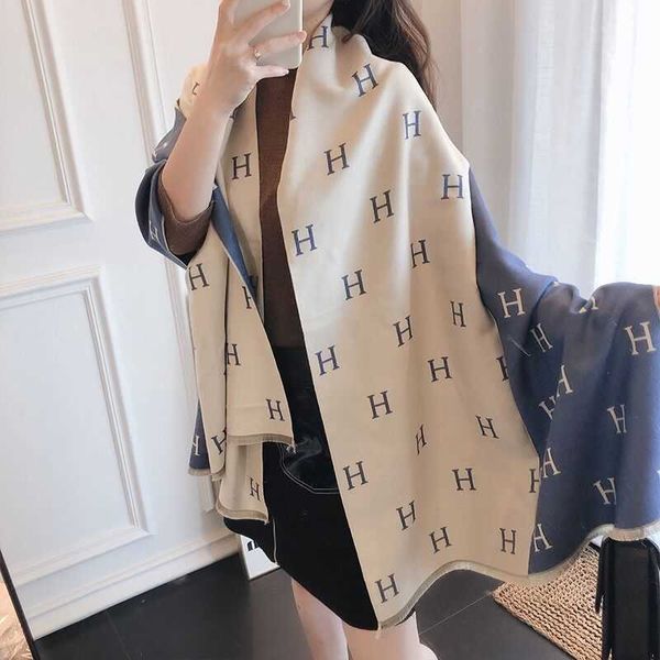h home women's scarf wholesale autumn and winter beautiful atmosphere letter fashion fresh warm scarf, Blue;gray
h home women's scarf wholesale autumn and winter beautiful atmosphere letter fashion fresh warm scarf, Blue;gray
