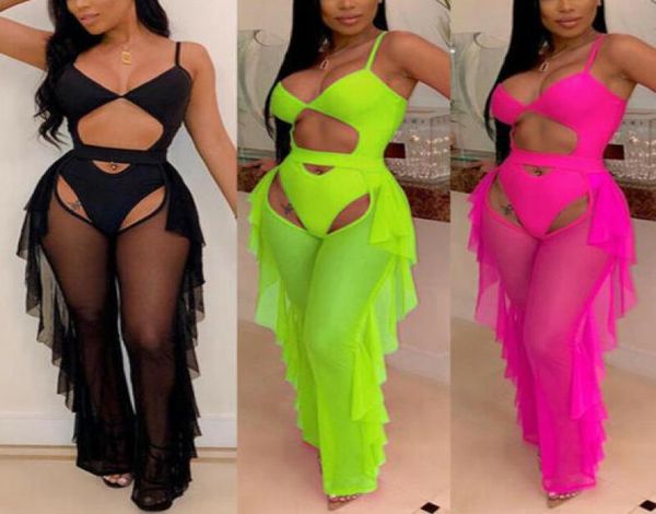 women spaghetti strap solid bodysuit playsuit ruffled mesh pants set female summer beach casual fashion set outfits3166963, White
women spaghetti strap solid bodysuit playsuit ruffled mesh pants set female summer beach casual fashion set outfits3166963, White