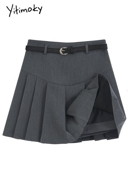 skirts yitimoky chic pleated for women high waisted gray black fashion solid mini summer 2023 a line skirt with belt 230720
skirts yitimoky chic pleated for women high waisted gray black fashion solid mini summer 2023 a line skirt with belt 230720