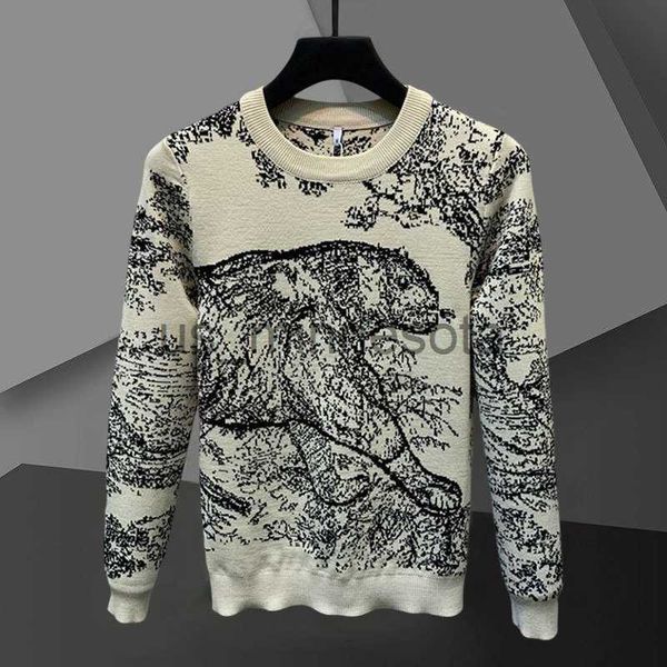 men's sweaters fall slim round neck tiger pattern long sleeve sweater luxury british versatile pullover sweater fashion knitted sweater, White;black
men's sweaters fall slim round neck tiger pattern long sleeve sweater luxury british versatile pullover sweater fashion knitted sweater, White;black