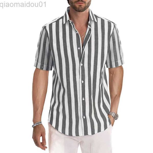 men's casual shirts fashion hawaii men shirt stripes loose short sleeve casual buttons linen beach shirt male thin breathable summer c, White;black
men's casual shirts fashion hawaii men shirt stripes loose short sleeve casual buttons linen beach shirt male thin breathable summer c, White;black