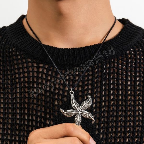 vintage simple rope chains with starfish pendant necklace for men trendy jewelry on the neck 2023 fashion accessories gifts, Silver
vintage simple rope chains with starfish pendant necklace for men trendy jewelry on the neck 2023 fashion accessories gifts, Silver