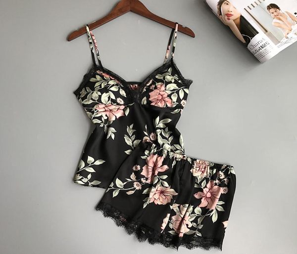2019 sleep lounge pajama set satin sleepwear women summer pyjama femme fashion flower pajamas for women with chest pad8739974, Black;red
2019 sleep lounge pajama set satin sleepwear women summer pyjama femme fashion flower pajamas for women with chest pad8739974, Black;red