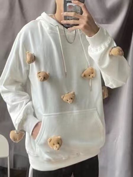 men's hoodies sweatshirts harajuku kawaii pullovers women diy cute bear hoodies men y2k oversize fashion streetwear kpop clothes loose, Black 
men's hoodies sweatshirts harajuku kawaii pullovers women diy cute bear hoodies men y2k oversize fashion streetwear kpop clothes loose, Black