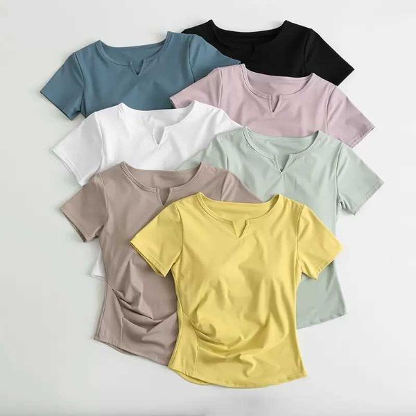 lulu women v neck comfortable elastic fitness running short sleeve chest pad yoga clothes sports tight summer shirts
lulu women v neck comfortable elastic fitness running short sleeve chest pad yoga clothes sports tight summer shirts
