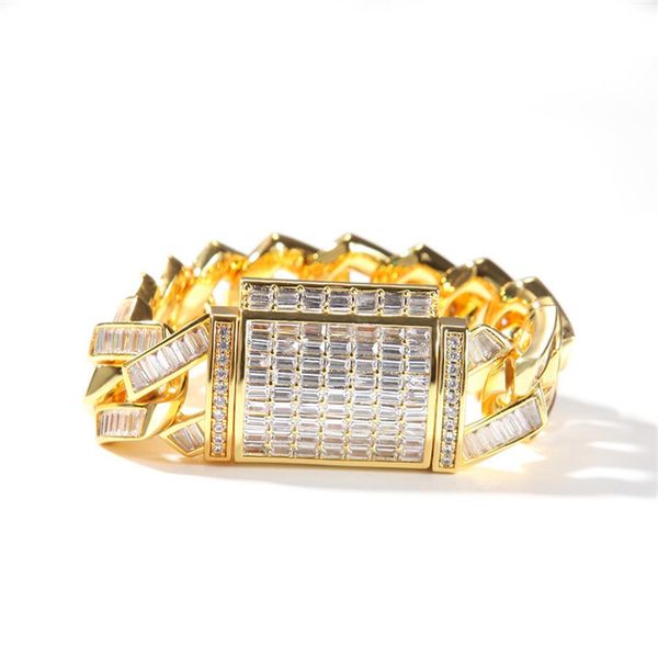 new trendy men bracelets yellow white gold plated ice out full cz 20mm 7 8inch bling t cz stone cuban links chain bracelet for men248u, Black
new trendy men bracelets yellow white gold plated ice out full cz 20mm 7 8inch bling t cz stone cuban links chain bracelet for men248u, Black