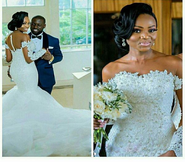lace mermaid wedding dress with illusion long sleeve bridal wedding gown factory custom made vestido de noiva6038146, White
lace mermaid wedding dress with illusion long sleeve bridal wedding gown factory custom made vestido de noiva6038146, White