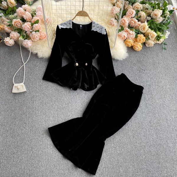two piece dress autumn 2pcs set black velvet two piece set women vintage v-neck lace crop high waist bodycon skirt female party dress suit 2, White
two piece dress autumn 2pcs set black velvet two piece set women vintage v-neck lace crop high waist bodycon skirt female party dress suit 2, White