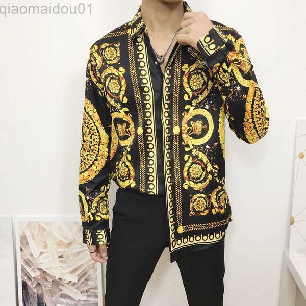 men's casual shirts 2023 new fashion men's dress shirts hipster long sleeve fancy luxury design baroque floral print wedding party, White;black
men's casual shirts 2023 new fashion men's dress shirts hipster long sleeve fancy luxury design baroque floral print wedding party, White;black