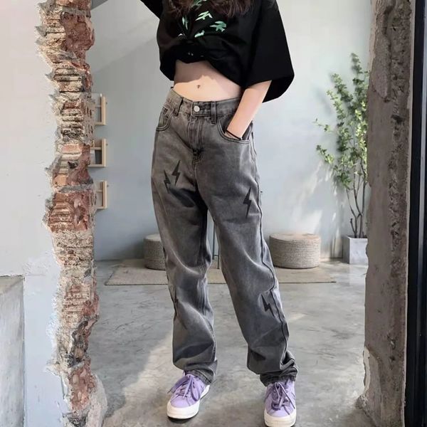 women s jeans street gothic mopping pants lightning pattern loose wide leg harajuku casual all match y2k denim trousers 230720, Blue
women s jeans street gothic mopping pants lightning pattern loose wide leg harajuku casual all match y2k denim trousers 230720, Blue