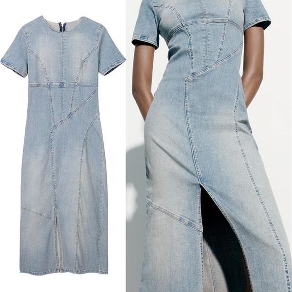 basic casual dresses splice denim short sleeve dres 2023 summer elegant zip slit jean midi female o neck streetwear robe 230720, Black;gray
basic casual dresses splice denim short sleeve dres 2023 summer elegant zip slit jean midi female o neck streetwear robe 230720, Black;gray