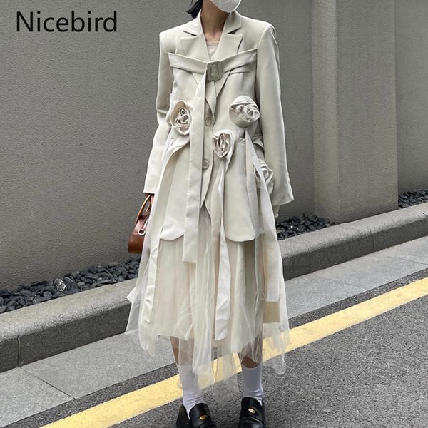 two piece dress nicebird tie flowers dress women floral ribbon blazer folds splice mesh dresses fall fashion luxury matching 230720, White
two piece dress nicebird tie flowers dress women floral ribbon blazer folds splice mesh dresses fall fashion luxury matching 230720, White