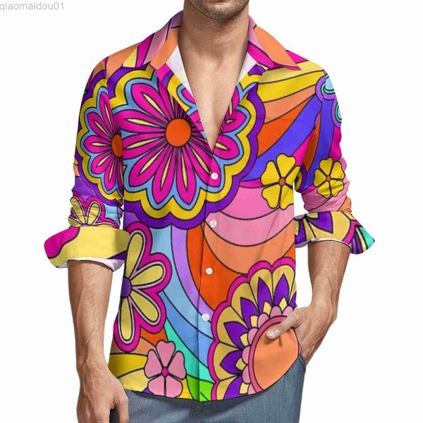 men's casual shirts flower power inspired shirt autumn groovy hippy retro casual shirts fashion blouses long sleeve design street style, White;black
men's casual shirts flower power inspired shirt autumn groovy hippy retro casual shirts fashion blouses long sleeve design street style, White;black