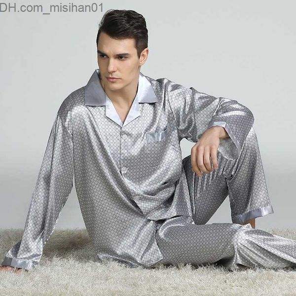 women's sleep lounge men's 2pcs pajama set spring long sleeved satin pajama set home clothing intimate lingerie lapel pajamas z230
women's sleep lounge men's 2pcs pajama set spring long sleeved satin pajama set home clothing intimate lingerie lapel pajamas z230