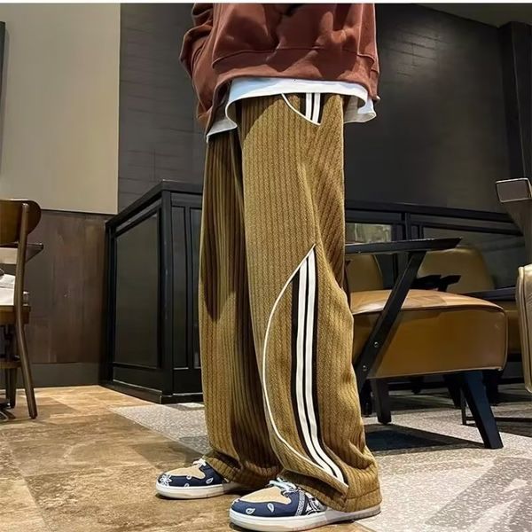 men's pants autumn korean straight wide leg for men american casual side stripe corduroy sweatpants jogging y2k baggy trousers 230720, Black
men's pants autumn korean straight wide leg for men american casual side stripe corduroy sweatpants jogging y2k baggy trousers 230720, Black