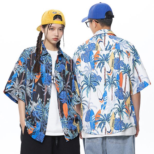men's casual shirts streetwear couples summer shirt funny painting hawaiian men women hip hop loose street beach tee, White;black
men's casual shirts streetwear couples summer shirt funny painting hawaiian men women hip hop loose street beach tee, White;black