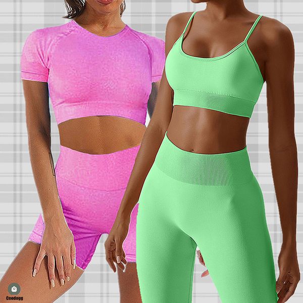 women's tracksuits seamless women yoga set short sleeve crop tshirt bra squat proof leggings sports workout outfit fitness wear actives, Gray
women's tracksuits seamless women yoga set short sleeve crop tshirt bra squat proof leggings sports workout outfit fitness wear actives, Gray