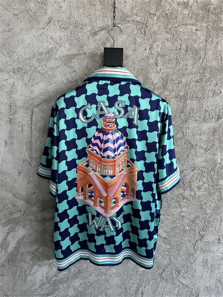 mens casual shirts blue check casablanca silk shirt castle printing streetwear men women short sleeve hawaii beach gym 230720, White;black
mens casual shirts blue check casablanca silk shirt castle printing streetwear men women short sleeve hawaii beach gym 230720, White;black