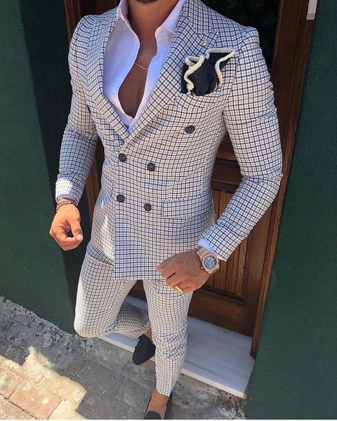 men's suits blazers 2 pieces business double breasted regular fit notch lapel plaid wool prom tuxedos for wedding blazerpants 230720, White;black
men's suits blazers 2 pieces business double breasted regular fit notch lapel plaid wool prom tuxedos for wedding blazerpants 230720, White;black