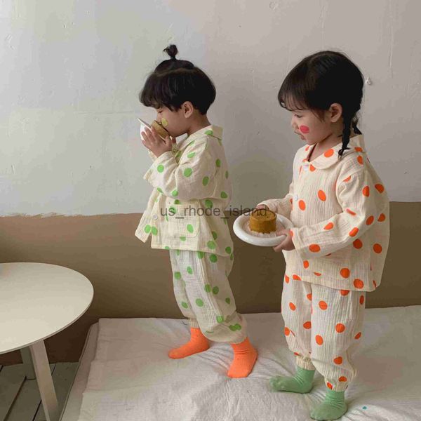pajamas autumn dot cotton yarn soft pajama set children a level long sleeve and pants 2pcs sets x0721, Blue;red
pajamas autumn dot cotton yarn soft pajama set children a level long sleeve and pants 2pcs sets x0721, Blue;red