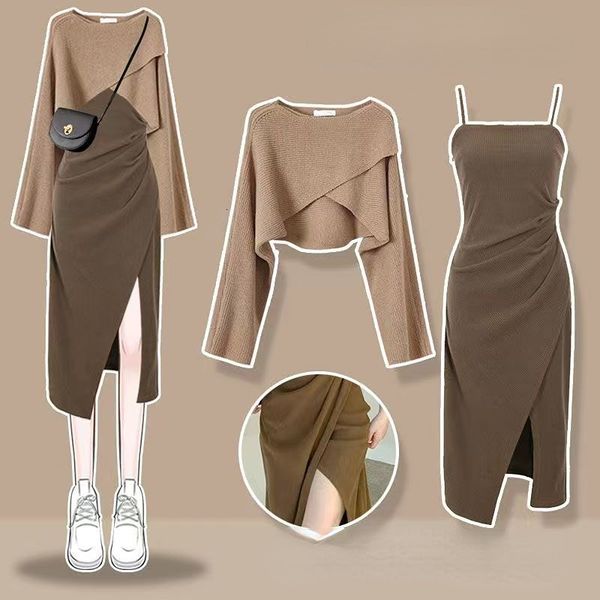 two piece dress women suit knitted sweaters and dress two pieces set female solid casual knitwear cardigans jumpers ladies pull femme suits, White
two piece dress women suit knitted sweaters and dress two pieces set female solid casual knitwear cardigans jumpers ladies pull femme suits, White