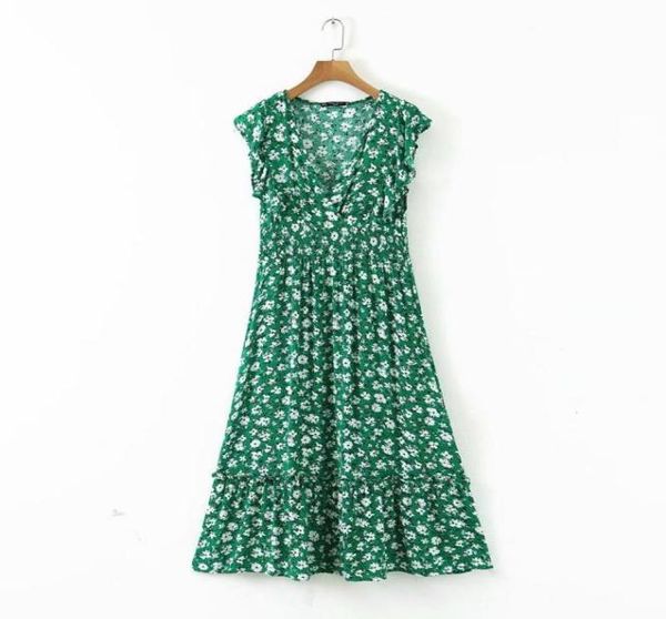 women v neck flower print ruffles green midi dress elegant shrink fold design vestidos chic brand party dresses4892344, Black;gray
women v neck flower print ruffles green midi dress elegant shrink fold design vestidos chic brand party dresses4892344, Black;gray