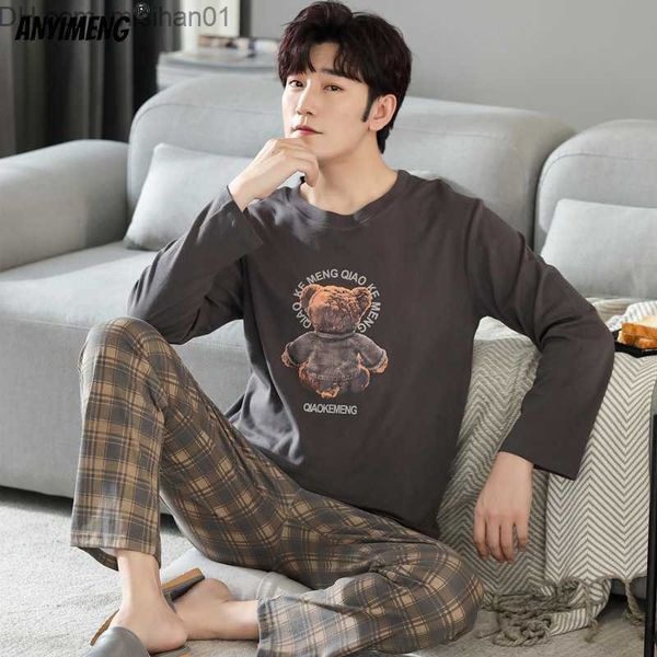 men's sleepwear new autumn winter soft cotton pajamas brown men's pajamas plus size 4xl bear pattern pajamas round neck casual paj, Black;brown
men's sleepwear new autumn winter soft cotton pajamas brown men's pajamas plus size 4xl bear pattern pajamas round neck casual paj, Black;brown