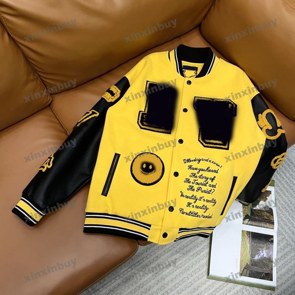 xinxinbuy men designer coat jacket paris towel embroidery letter leather long sleeve women yellow black blue s-2xl, Black;brown
xinxinbuy men designer coat jacket paris towel embroidery letter leather long sleeve women yellow black blue s-2xl, Black;brown