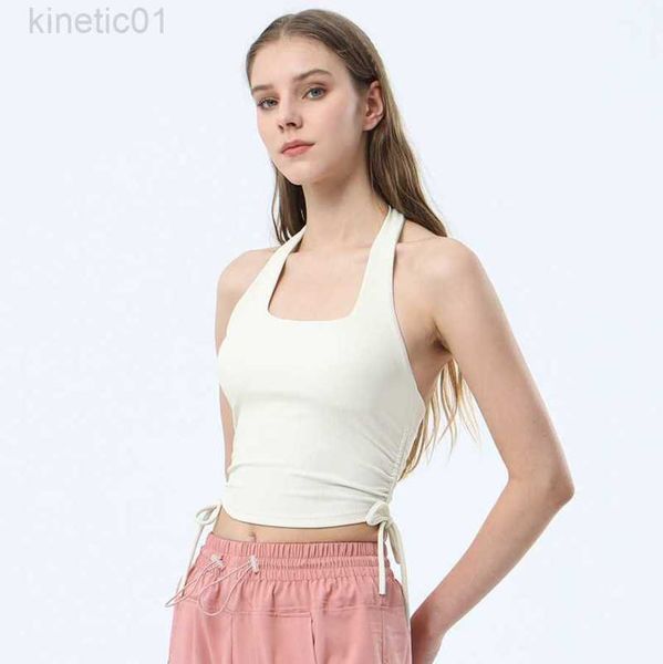 2023 desginer alo yoga bra women's fitness suit spring/summer new drawstring tank with chest pad hanging neck running sports top, White
2023 desginer alo yoga bra women's fitness suit spring/summer new drawstring tank with chest pad hanging neck running sports top, White